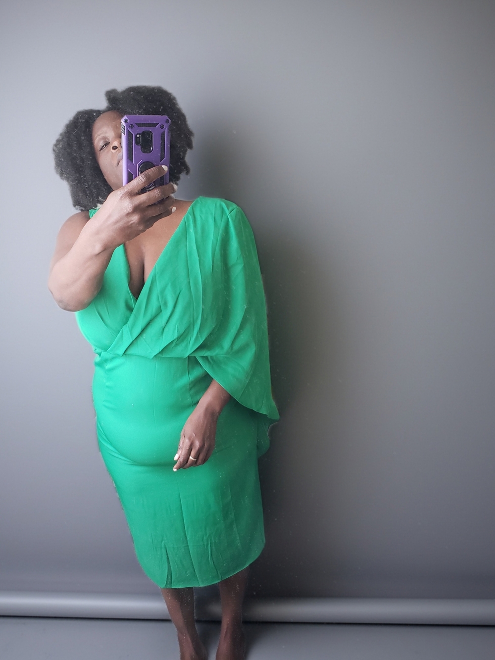 ASOS One-Shoulder Emerald Green Draped Dress